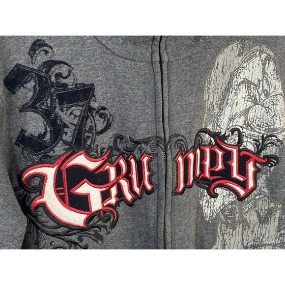 Disneyland Resort Grumpy Jacket Mens M Gray Sherpa Lined Full Zip Sweatshirt - Picture 5 of 16